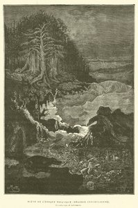 Scena z okresu triasu (konchylia) (rycina) autorstwa French School