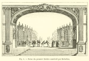 Scena pierwszego teatru wybudowanego przez Richelieu autorstwa French School