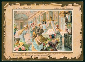 Scena ze Śpiącej Królewny (chromolitho) autorstwa French School