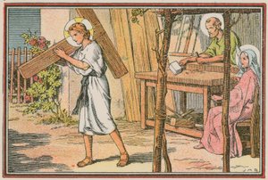 Scena z życia Jezusa (kolorowy grawerunek) autorstwa French School