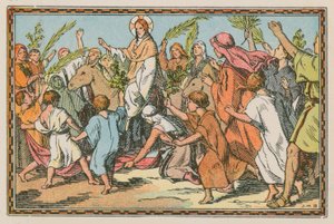 Scena z życia Jezusa (kolorowy grawerunek) autorstwa French School
