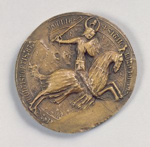 Pieczęć Jana IV Walecznego (1341-99) Księcia Bretanii (wosk) autorstwa French School
