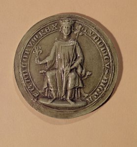 Pieczęć Ludwika IX (1214-70) trzymającego berło i fleur de lys, ok. 1252 autorstwa French School