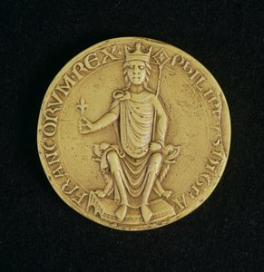 Pieczęć Filipa II Augusta (1165-1223) 1198 (wosk) autorstwa French School