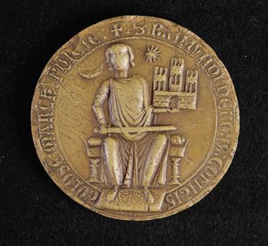 Druga pieczęć Raymonda VII (1197-1249) Tuluzy (wosk) autorstwa French School