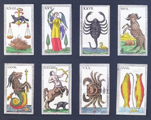 Wybór astrologicznych kart tarota autorstwa French School