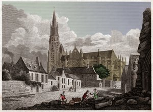 Katedra w Senlis. (rycina, ok. 1840 r.) autorstwa French School