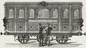 Poczta - widok zewnętrzny mobilnego biura - Grawerowanie w „Tableau-de-Paris” autorstwa Edmonda Texiera 1852 autorstwa French School