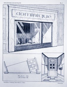 Witryna sklepowa, płyta 2, ilustracja z Devantures de Boutiques autorstwa Louis-Pierre Sezille, Paryż, 1927 autorstwa French School