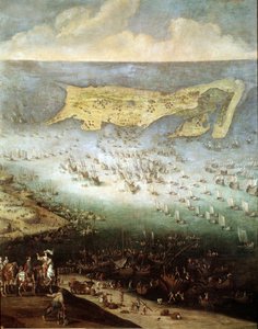 Oblężenie Cytadeli św. Marcina na Ile de Re, 1627 (obraz, ok. 1640) autorstwa French School