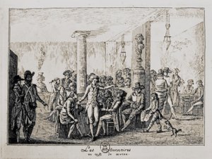 Sieyes i Les Nationnaires w kawiarni du caveau w Paryżu, sierpień 1789 r. (rycina) autorstwa French School