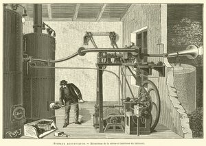 Sygnały akustyczne, mechanizm syreny i wnętrze budynku (grawerowanie) autorstwa French School
