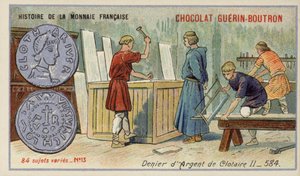 Srebrny jeleń Chlothara II, 584 (chromolit) autorstwa French School