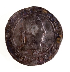 Srebrny teston francuski (teston), panowanie króla Henryka III (Henri III) (1574-1589) Śr. 3,5 cm Neapol, muzeum archeologiczne autorstwa French School
