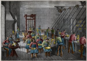 Warsztaty srebrne we Francji w XIX wieku. Grawer z 1885 roku w „Les arts et metiers illustres” Adolphe BITARD. autorstwa French School