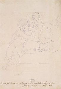Szkic z Wielkiej Sali w Poggio a Caiano, 12 października 1813 r. autorstwa French School