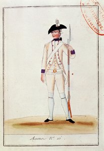 Żołnierz francuskiego pułku piechoty Agenois, ok.1780 autorstwa French School