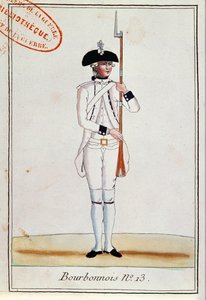 Żołnierz Regiment de Bourbonnois, ok.1780 autorstwa French School
