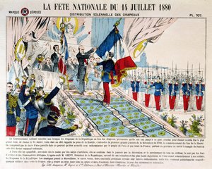 Uroczyste rozdanie flag w Longchamp przez prezydenta Julesa Grevy