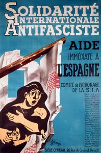 Solidarite Internationale Antidasciste", plakat antyfaszystowski autorstwa French School