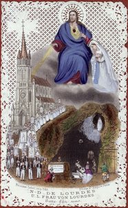 Pamiątka z pielgrzymki do Lourdes, wykonana na Międzynarodową Wystawę w Paryżu, 1867 autorstwa French School