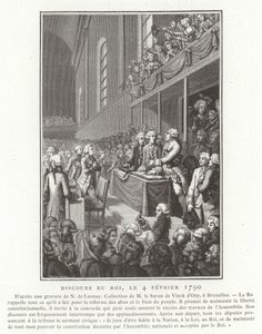 Przemówienie króla Francji Ludwika XVI do Zgromadzenia Narodowego, rewolucja francuska, 4 lutego 1790 r autorstwa French School