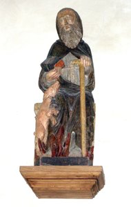 Św. Antoni Opat (drewno malowane)