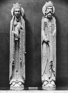 Św. Klotylda i Clovis I, z kościoła Notre-Dame of Corbeil (odlew gipsowy) (patrz także 383112, 383113) autorstwa French School