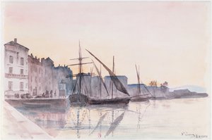 St. Tropez (akwarela na papierze) autorstwa French School
