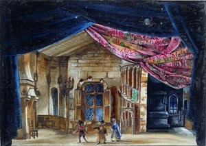 Scenografia do II aktu La Juive, po raz pierwszy wystawiona w Operze Paryskiej 23 lutego 1835, (wc na papierze) autorstwa French School