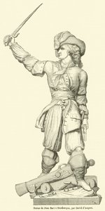 Pomnik Jeana Barta w Dunkierce (rycina) autorstwa French School
