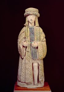 Posąg św. Ludwika (1214-70), koniec XV lub początek XVI wieku (glazurowana terakota)