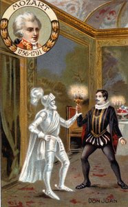 Posąg Commendatore, scena z "Don Giovanniego" (kolorowa litografia) autorstwa French School