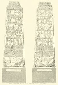 Stela Shalmanasara III, z odlewu w Luwrze (rycina) autorstwa French School