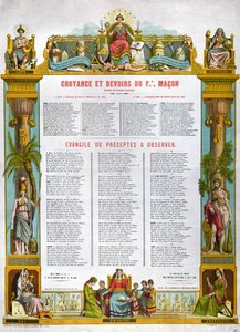 Tablica przekonań i obowiązków masona, II poł. XIX w. autorstwa French School