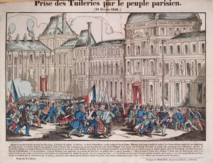 Zdobycie Tuileries przez lud paryski, 24 lutego 1848 r. autorstwa French School