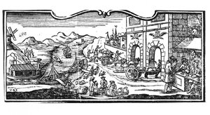 Urząd Skarbowy przy Wjeździe Miasta dla Wina i Spirytusu, dekret Rady Stanu z dnia 22 marca 1707 r., z Rejestrów Rady Stanu Paryża, 1739 (szczeg.) (zob. autorstwa French School
