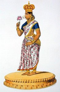 Tchitralekha żona Kouvery, ryty przez C. de Motte (1785-1836) (kolor lito) autorstwa French School