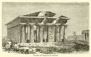 Świątynia Neptuna w Paestum (rycina) autorstwa French School