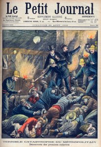 Okropna katastrofa w paryskim metrze, okładka „Le Petit Journal”, 23 sierpnia 1903 (rycina) autorstwa French School