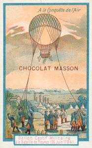 Balon wojskowy na uwięzi w bitwie pod Fleurus, 26 czerwca 1794 r autorstwa French School
