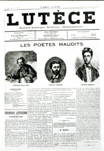 Przeklęci poeci, okładka gazety Lutece, 1884 autorstwa French School