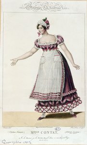 Aktorka Mademoiselle Contact w roli Suzanne w Weselu Figara Pierre Augustin Caron de Beaumarchais (1732-99) autorstwa French School