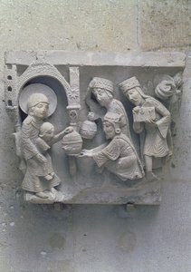 Adoracja Trzech Króli, pierwotna stolica z nawy katedry autorstwa French School