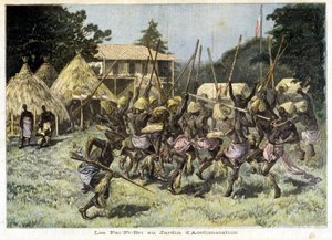 Afrykanie Pai-Pi-Bri w Ogrodzie Aklimatyzacji - w „Le Petit Journal” z 08.05.1893 (rycina) autorstwa French School