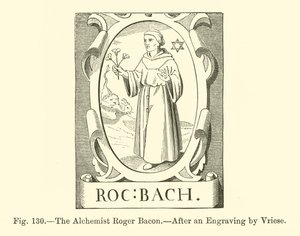 Alchemik Roger Bacon (grafika) autorstwa French School