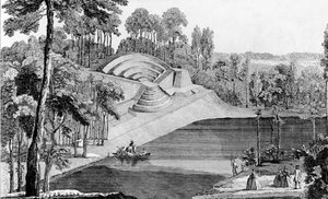 Amfiteatr w Claremont, 6 Leagues od Londynu, z Details des Nouveaux Jardins a la Mode, George Louis le Rouge, wydany ok. 1770-87 autorstwa French School
