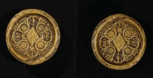 Pieczęć herbowa Jeanne de Penthievre (1319-84) księżna Bretanii i hrabina Goello, 1369 autorstwa French School