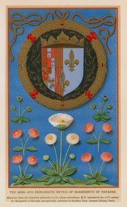 Broń i urządzenia emblematyczne Małgorzaty z Nawarry (chromolitho) autorstwa French School