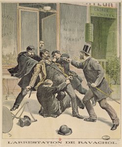 Aresztowanie Ravachola, przednia okładka „Le Petit Journal”, 16 kwietnia 1892 r. autorstwa French School